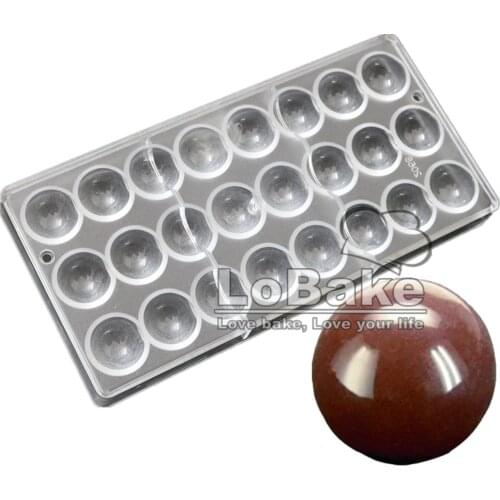24 cavities high quality 3D Ball shape PC Polycarbonate chocolate mold moule patisserie for kitchen DIY baking form supplies