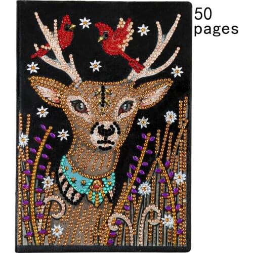 50 Sheets / this Creative DIY Deer Flower Bear Lion Shaped Drill Notepad Handbook Home Office Supplies Wedding Gifts