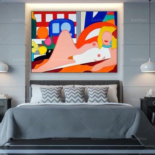 Abstract Wall Art Nude Abstract Painting Modern Renaissance Woman Wall Print Bodylines Woman Canvas Print Poster