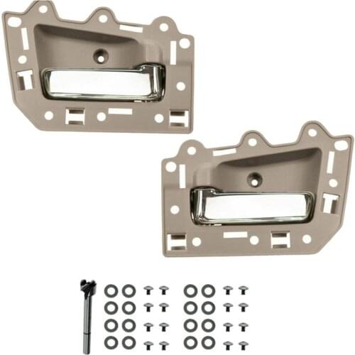 AU04 -2Pcs Front Left & Right Inside Interior Door Handle Set for 2005-2011 Jeep Grand Cherokee Beige & Chrome