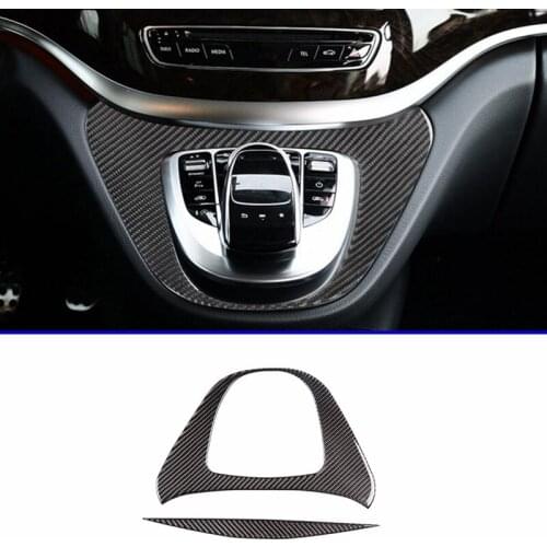 Real Carbon Fiber For Mercedes Benz V Class V260 2015-2020 Car Multimedia Panel Sticker Trim