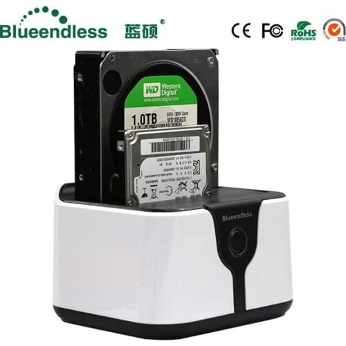 Blueendless Sata Usb 3.0 Carcasa Para Disco Duro SSD 2 Bay HDD Usb Box Case Hd Externo HDD Docking Station Sata Plastic SSD Box