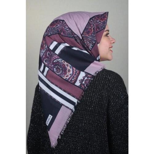 BONJELA PATTERNED COTON SCARF-DESEN-55-RENK-06