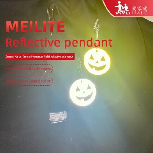 MEILITE 500 candle lights Reflective keychains protection bag pendant key ings For traffic safety Halloween pumpkin monster