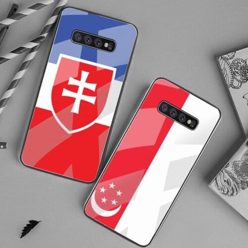 Slovak republic singapore austria flag Phone Case Tempered Glass For Samsung S20 Plus S7 S8 S9 S10 Plus Note 8 9 10 Plus