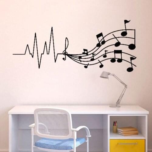 Melody Sound Musical Notes Music Store Wall Window Stickers for Kids Room Wall Decor Vinyl Art Removable Decal Wallpaper D363