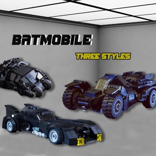 Kids Movie Idea Creator MOC Building Blocks Bat-Man Chariots Knight Akcam Batmobile Assembling Brick Set Childrens DIY