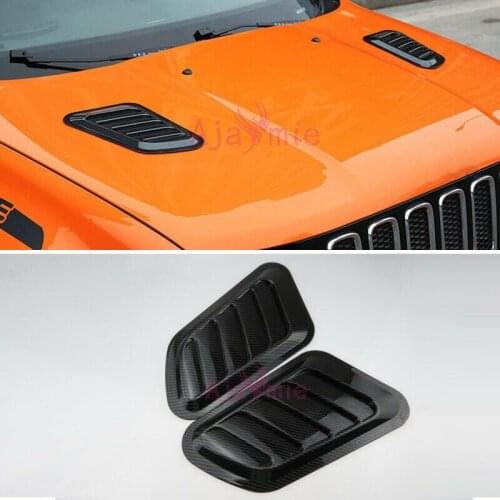 For Jeep Renegade 2016 2017 2018 Car Hood Carbon Fiber Vent Cover Car Styling Accessory