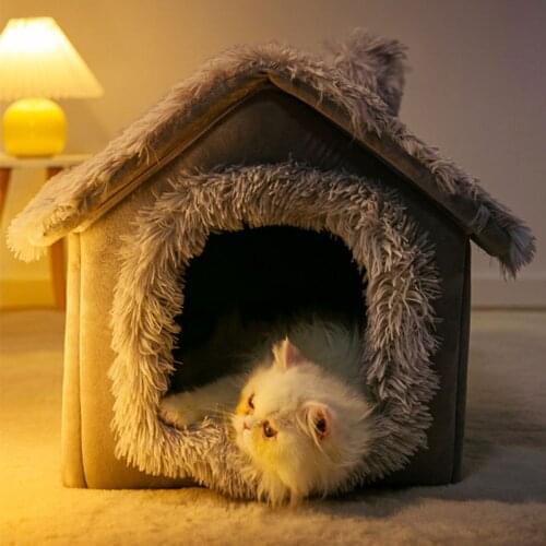 Foldable Dog House Mat Cat Litter Teddy Pomeranian Puppy Tent Kennel Nest Small Medium Dog Chihuahua Mongolian Yurts Pet Bed