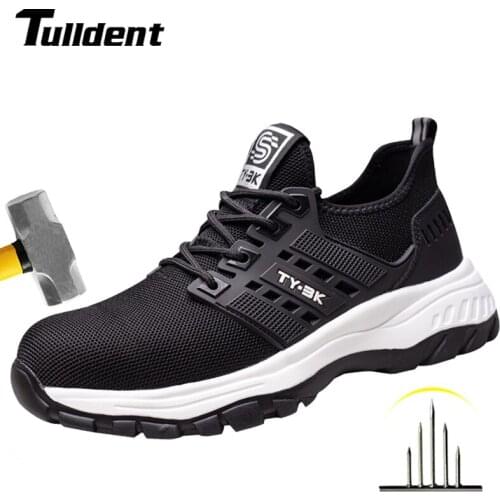 Breathable Safety Shoes Mens Work Boots Steel Toe Cap Puncture-Proof Indestructible Security Shoe Light Comfortable Sneakers