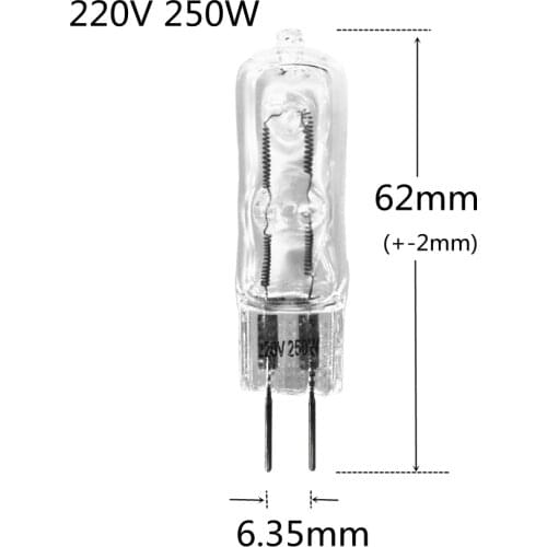 3pcs GY6.35 220V 150W halogen bulb GY6.35 220V 250w Medical bulb Stage light bulb G6.35 220V 250w Machine bulb G6.35 220V 150W