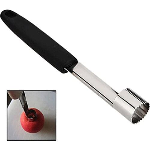 Pear Corer for Apple Core Remover Fruit Slicers Cutter Black Stainless Steel Kitchen Tool