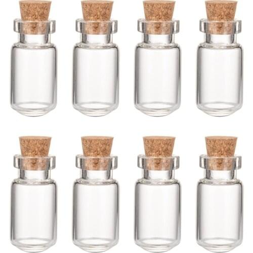 10pcs 13x27mm Mini Clear Glass Vials Bead Storage Containers for Wish Bottle Making with Tampions F80