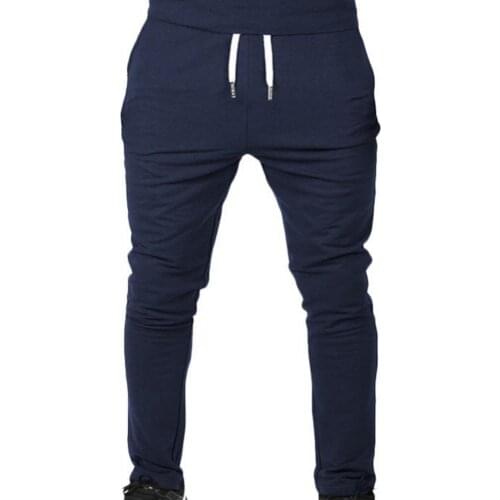 80%HOTMen Outdoor Sports Sweatpants Running Pants Solid Color Drawstring Long Trousers