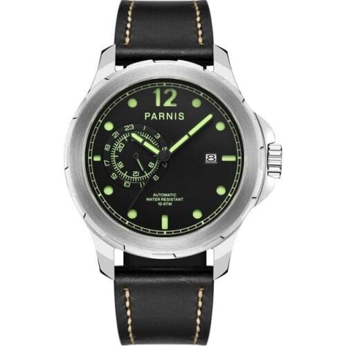 Men automatic watch,mens luxury watches PARNIS sport man mechanical wristwatch 100m waterproof clock luminous military relogio