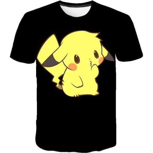New Youth Clothing Kids T-Shirt Anime Pikachu 3D Printed Short Sleeve Cartoons Fashion Funny Cute Tshirts Childrens Clothing