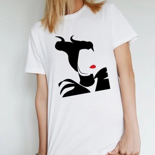Disney Villains Maleficent New T-shirts Women Vintage Tshirts O Neck Short Sleeve Best Friends Lady Girl Funny T shirts