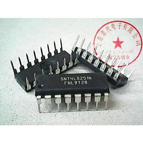 10Pcs HD74LS251P SN74LS251N 74LS251 DIP New original 8-INPUT MULTIPLEXER WITH 3-STATE OUTPUTS IC NEW