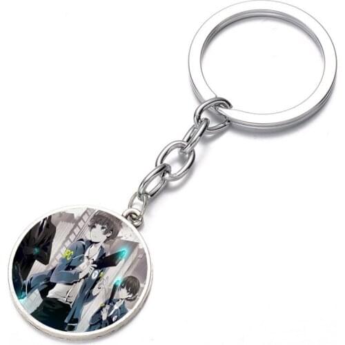 Japan anime Psycho-Pass Keychain Glass Dome Key Chain Bag Charm necklace Keyring Holder Kids boy girl Gift