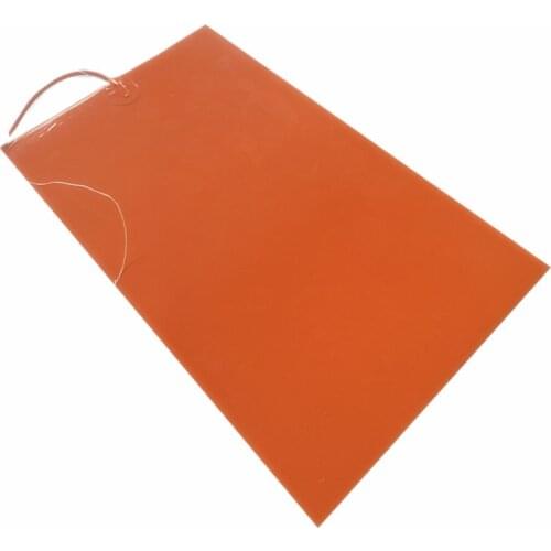 OEM Silicone Rubber Heating Pad 240x470mm 220V 450W adhesive 1 side 100K thermistor 1000mm lead wire For 3D Printer Heated Bed