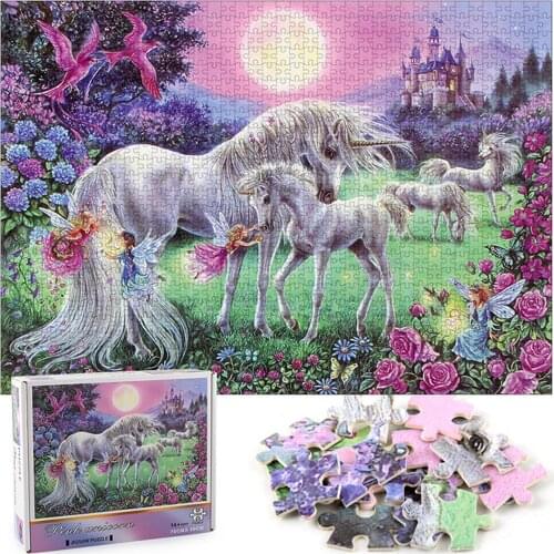 Jigsaw Puzzles 1000 Pieces Unicorn Puzzle Jigsaw Parper Puzzle Adults Children Educational Toys Gifts