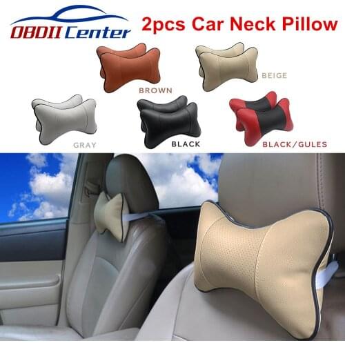 1pc PVC Leather Neck Pillow For Car Interior Car Pillow Headrest Cushion Pad For Cars Automotive Seat Cover Pad Neck Pillow