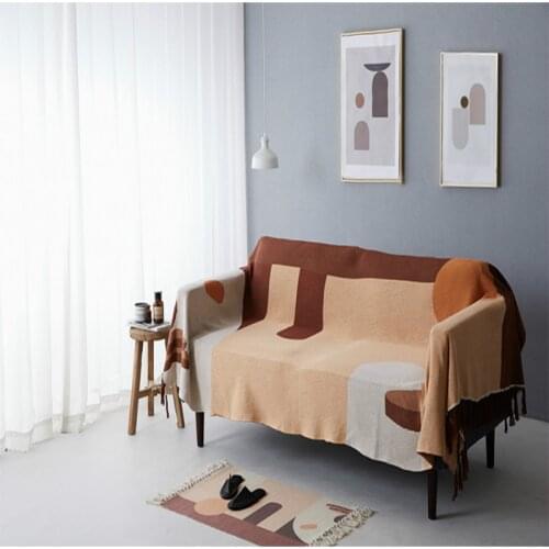 Nordic Simple Throw Blanket Sofa Geometry Pattern Travel Blanket For Bed Living Room Tapestry Carpet Sofa Blanket Bedspread