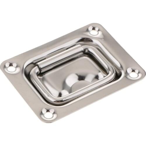 Flush Lift / Hatch Pull Long Handle 76x57mm Polished Stainless Steel