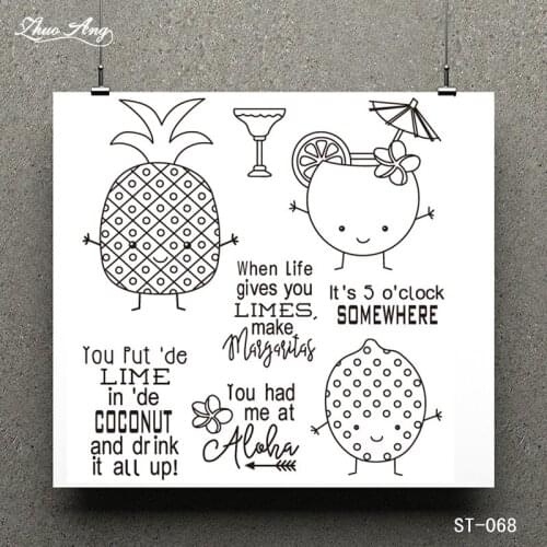 Pineapple and Juice Clear Stamp for Scrapbooking Rubber Stamp Seal Paper Craft Clear Stamps Card Making