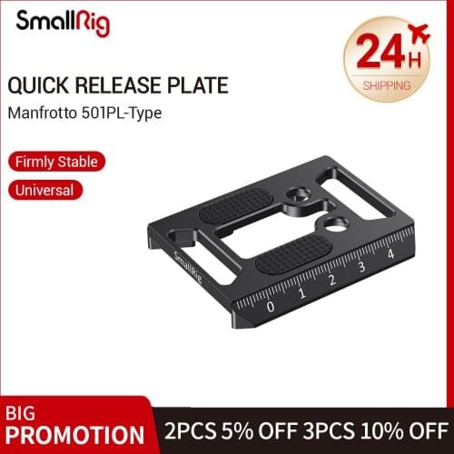 SmallRig DSLR Camera Quick Release Plate Manfrotto 501PL-Type QR Plate for Select SmallRig Cages eg Z6 Z7 A7III A7RIII Cage 2458