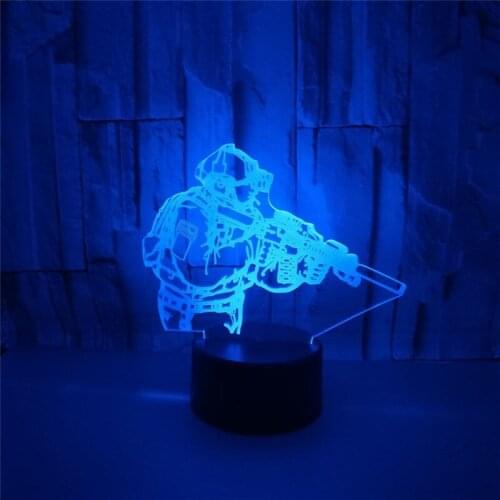 Soldier 3D LED Night Light 7 Colors Touch Optical Illusion Action Figure Table Lamp Decoration
