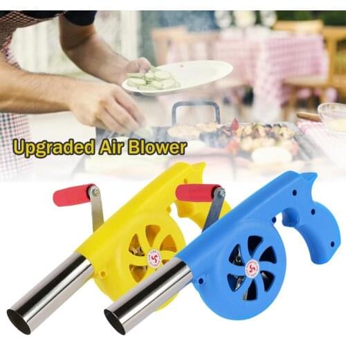 Outdoor Cooking BBQ Fan Air Blower Mini Hand Crank Fan Air Blower Grill Picnic Camping Stove Accessories For Outdoor Barbecue