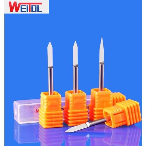 WeiTol 3.175MM 5A solid carbide engraving bit V shape radius bottom router bits CNC machine carving tools milling cutter