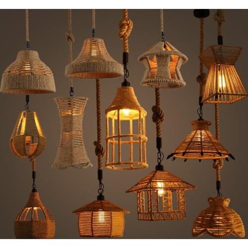 American country industrial hemp chandelier retro personality Garden Restaurant aisle Iron Art Chandelier