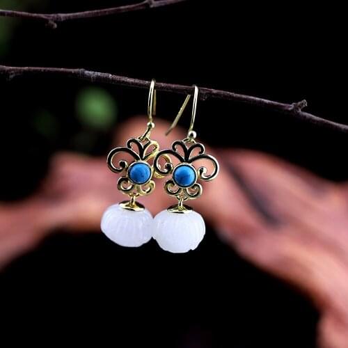 Fashion Natural Jade Drop Earrings For Women 2018,Elegant Earrings 925 Silver Fine Jewels For Wedding Party Gift