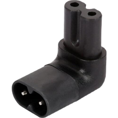 1 Pc IEC 320 2-Pin C7 Female To C8 Male 90 Degree Right Angled AC Power Adapter Converter