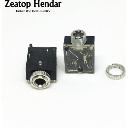 300pcs 3.5mm Stereo Jack Socket Chassis with Nut PCB Panel Mount Chassis Adapter