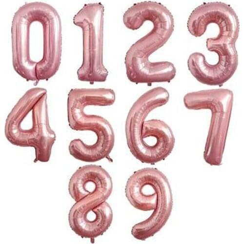 40 Inch Pearl Powder New Year Wedding Festival Decoration Digital Aluminum Foil Balloon Large Digital Aluminum Foil Balloon