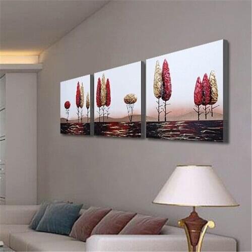 Diamond Painting Embroidery three pice Pictures of Rhinestones trees scenery Combination Triptych Decoration cube drill