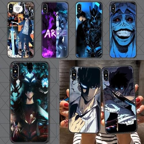 Anime solo leveling Phone Case Cover Hull For iphone 5 5s se 2 6 6s 7 8 12 mini plus X XS XR 11 PRO MAX black art back pretty