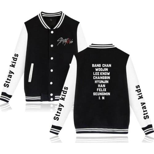 KPOP StrayKids Stray Kids Album MINHO JISUNG WOOJIN CHANGBIN FELIX Baseball Uniform Fleece jacket Women Men Hoodie Sweatshirts