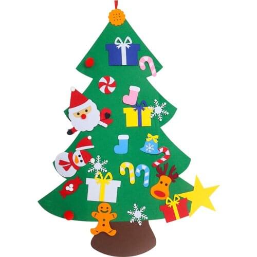 Kids DIY Felt Christmas Tree Christmas Decoration for Home Navidad 2021 New Year Gifts Santa Claus Xmas Tree Christmas Ornaments