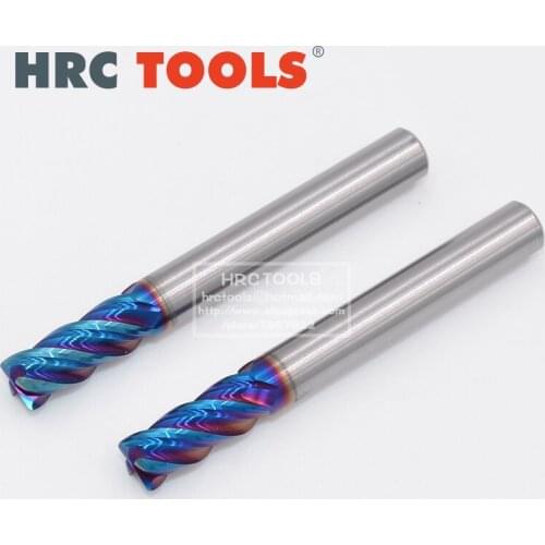 2pcs TiAIN Coating Round Nose Milling Cutter R0.2 R0.5 R1.0 HRC65 Tools CNC Corner Radius End Mills for Metal Working