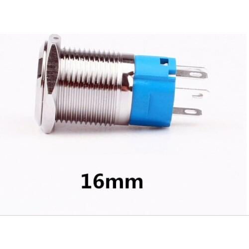 1pc 16mm Metal Push Button Switch High head Power LOGO 3-220V Self-reset Momentary Waterproof Car Auto Eng