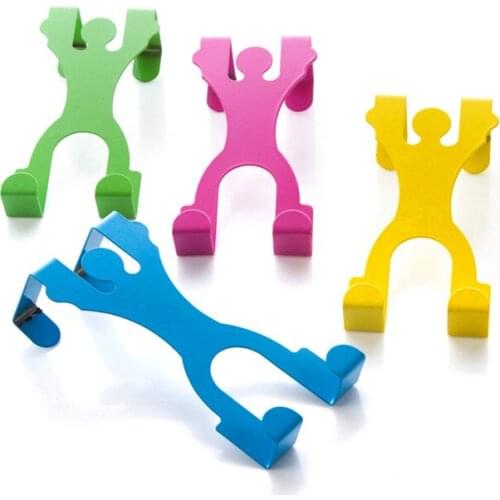 Men Shape Over the Door Dual Hanger Hook Hat Coat Holder Metal Door Hook for hanging Clothes Towels Caps Key Rack & Holder