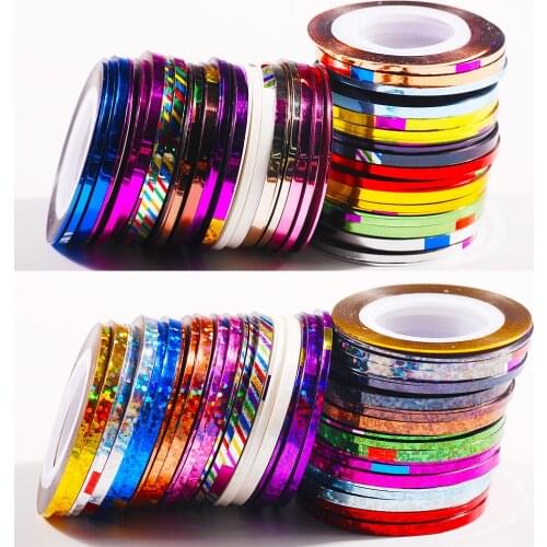 DIY Nail Striping Tapes Set Laser Paper Shining Adhesive Line Decal Resin Filler Nail Art Stickers Nail Decoration Resin Crafts