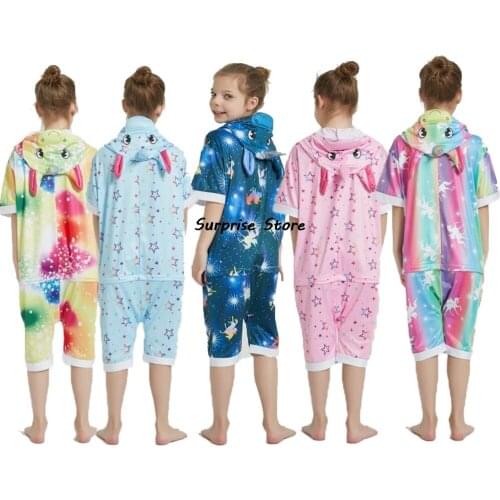 New Kigurumi Unicorn Animal Cartoon Panda Pajamas Family Mother Dad and Kids Family Clothing Unicorn Pajamas Sleepwear
