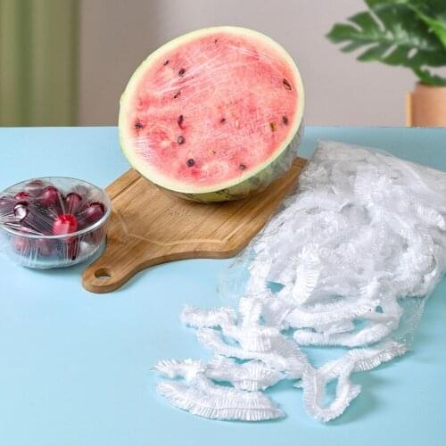 Disposable Food Cover Plastic Wrap Elastic Food Lids For Fruit Bowls Cups Caps Storage Kitchen Fresh Keeping Food Saver Bag