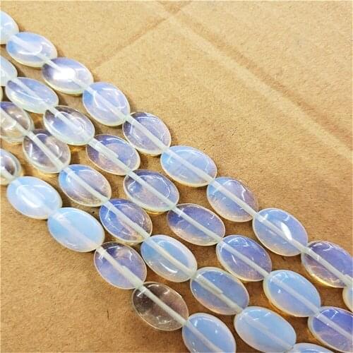 1 Strand/28pcs 14x10x5mm Wholesale White Opal Oval Loose Beads DIY Jewelry Accessories 15.5inch S387