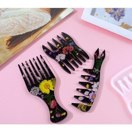 Resin Comb Mold Hair Stick Silicone Mold Salon Barber African Hair Comb Mold is Suitable for Diy Epoxy Casting T84A